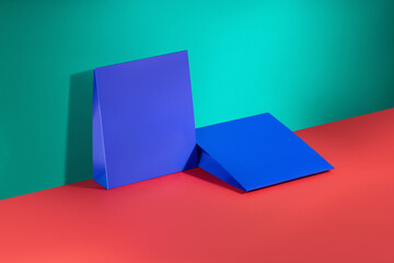 Blue cardboard envelope template without logo
