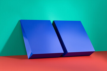 Blue cardboard envelope template without logo