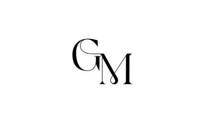 GM initial letters logo or GM monogram logo