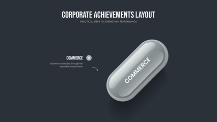 Corporate Campaign One Step Infographic Slide Layout. Enterprise Proposal 1 Element Diagram Frame Design. Business Insight Presentation Template Vector Illustration.
