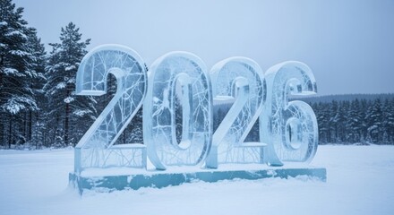 New Year's Eve Celebration 2026 Ice Sculpture Frozen Wonderland Outdoors