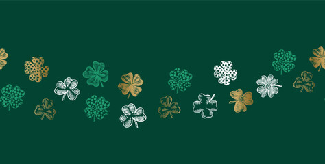 Lucky Clover Scatter on Emerald Green
