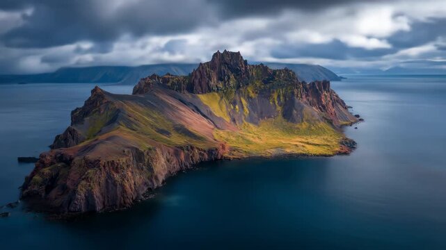 Stunning island landscape surrounded by serene waters