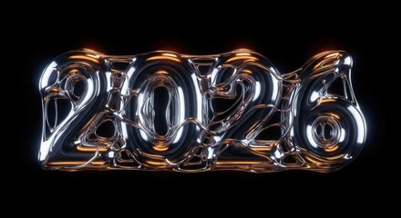 Liquid Metal 2026 Numbers With Orange Glow