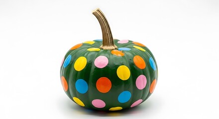 Pumpkin with colorful polka dots