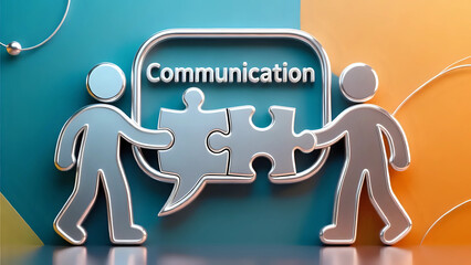 3d puzzle piece for communication concept 