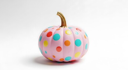 Pumpkin with colorful polka dots