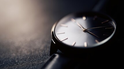 243. high-end watch close-up with dramatic lighting, advertising mood, soft diffused glow, clean background for typography, ideal for commercial use