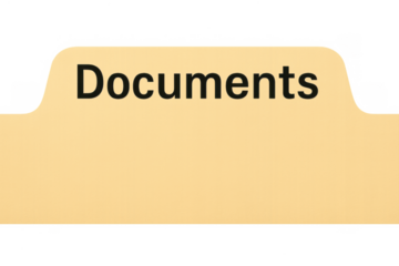 Documents folder tab organizing archives and paperwork for business record keeping with transparent background
