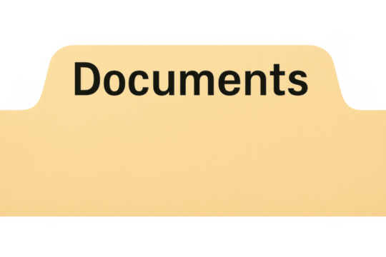 Documents folder tab organizing archives and paperwork for business record keeping with transparent background - Powered by Adobe