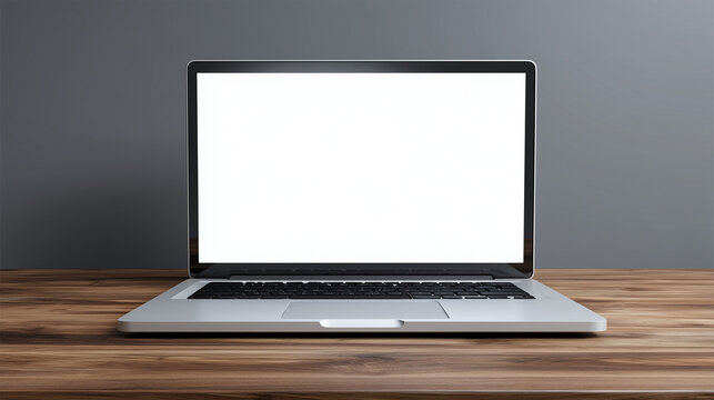 laptop with blank screen background. horizontal composition