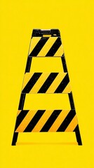 yellow and black caution sign with yellow background