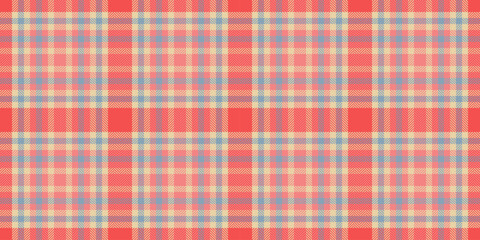 Old tartan check textile, service pattern seamless background. New plaid texture fabric vector in light and light coral colors.