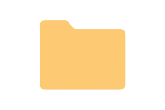 Yellow folder icon representing digital data storage, organization, file directory, and information management