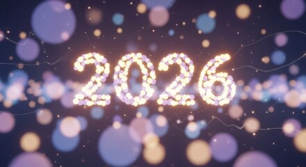 Sparkling Number Year Celebration Animated Background