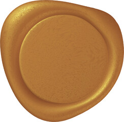 Gold wax seal vector high resolution for premium certification, letter, invitation, luxurious 3D
