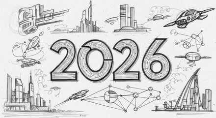 Futuristic Cityscape and Advanced Technology in the Year 2026