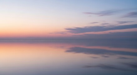 Obraz premium Serene Horizon Reflecting the Soft Colors of Dawn
