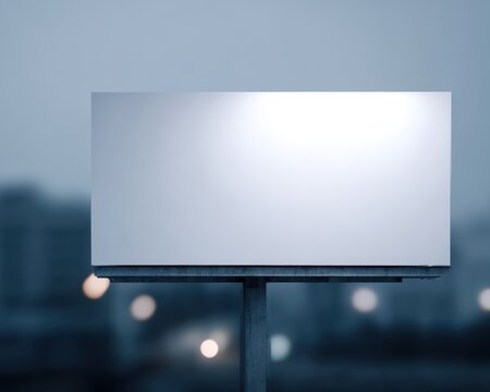 17. blank billboard in urban setting at dusk, modern vibe, dramatic key light, clean background for typography, ideal for commercial use