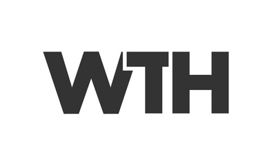 Fototapeta premium WTH logo design template with strong and modern bold text. Initial based vector logotype featuring simple and minimal typography. Trendy company identity.