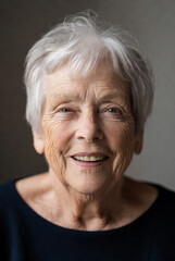 Old senior woman grandmother face smiling