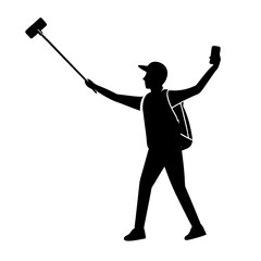 silhouette of a man with microphone