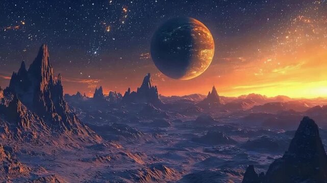 pace station with planets for stream, vtuber, zoom background video