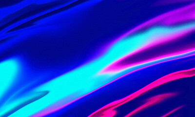 Abstract grainy background with diagonal blue, cyan, and pink waves and fine texture