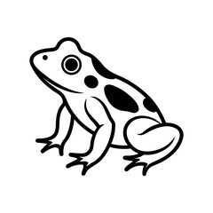 Poison Dart Frog Outline Line Art Vector Illustration