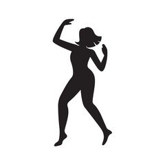 Dancing Woman Silhouette Vector Icon