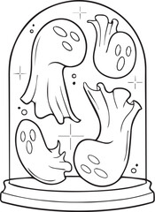 Ghost Globe Tattoo Stencil T-shirt Print