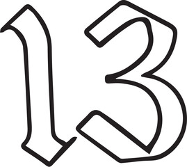 Lucky 13 Tattoo Stencil T-shirt Print