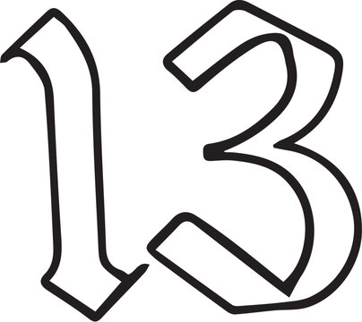 Lucky 13 Tattoo Stencil T-shirt Print