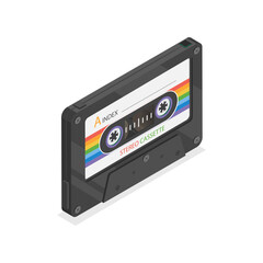 Obraz premium 3D Isometric Flat Illustration of Retro Tapes. Item 2