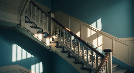 Staircase Harmony Sunlight and Shadow Dance