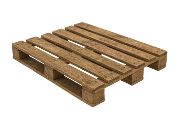 Wooden pallet providing a base for moving and storing goods. Used in logistics, shipping, and supply chain operations. Transparent background