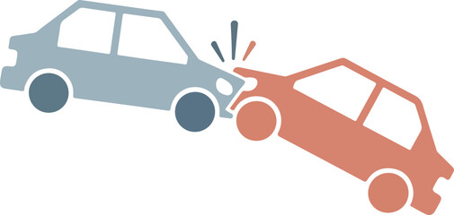 Naklejka premium Car crash accident with two vehicles colliding vector illustration design