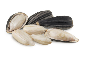 Sunflower seeds isolated on white background