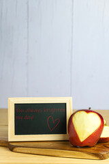 Chalkboard with romantic message