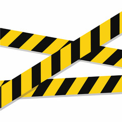 Yellow and Black Caution Tape Vector Background
