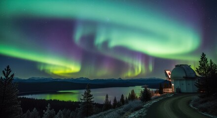 Spectacular Aurora Borealis Dances Over Remote Observatory