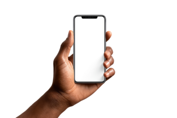 A hand holds a smartphone with a blank screen (3)