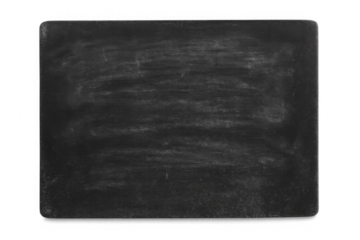 Empty chalkboard with faint chalk marks. Versatile texture for school, education, or menu designs with a transparent background