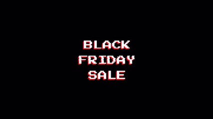 Black Friday Sale Text Glitch Animation with Retro Pixel Art Effect - Powered by Adobe