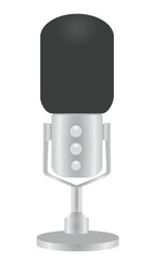 Grey microphone isolated. vector	
