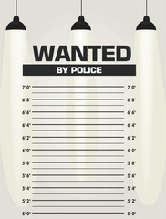 Wanted by police wall. vector