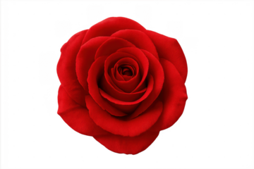 Red rose flower isolated with transparent background