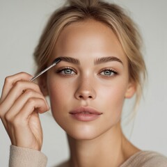 Fototapeta premium Eyebrow grooming beauty portrait woman