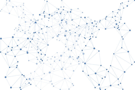 Abstract geometric network composed of dots and connecting lines. Light, minimal background for data science, telecommunications, or medical technology. Excellent for modern presentation cover.