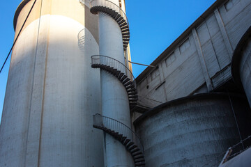 Heavy Industrial Landscape with Cement Machinery